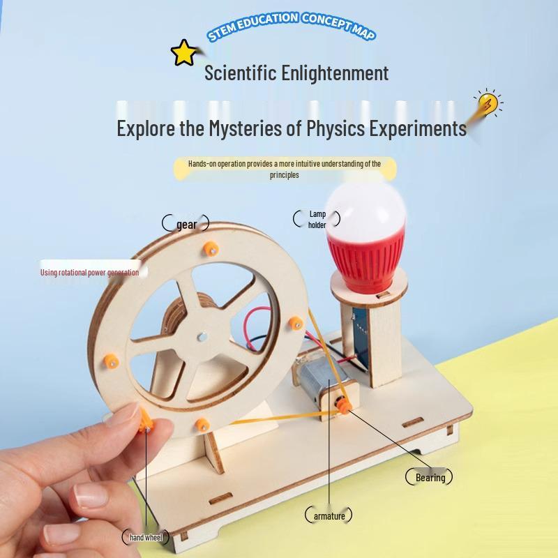Student Hand-Crank Generator Science Experiment Kit – DIY Educational Project for Kids