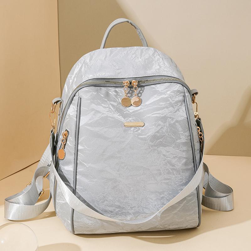 Einfarbiger PU-Rucksack für Damen, Reisetasche, Schultasche