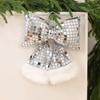 Sequin Stuffed Bow Christmas Decoration Large Mirror Sequin Bow Hanging Decoration for Holiday Crafts Wreaths Garlands Xmas Wedding