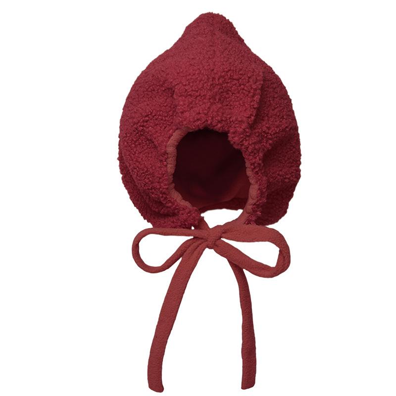 Women's Red Plush Lambskin Lei Feng Hat - Windproof, Warm, and Ear-Protecting Winter Accessory