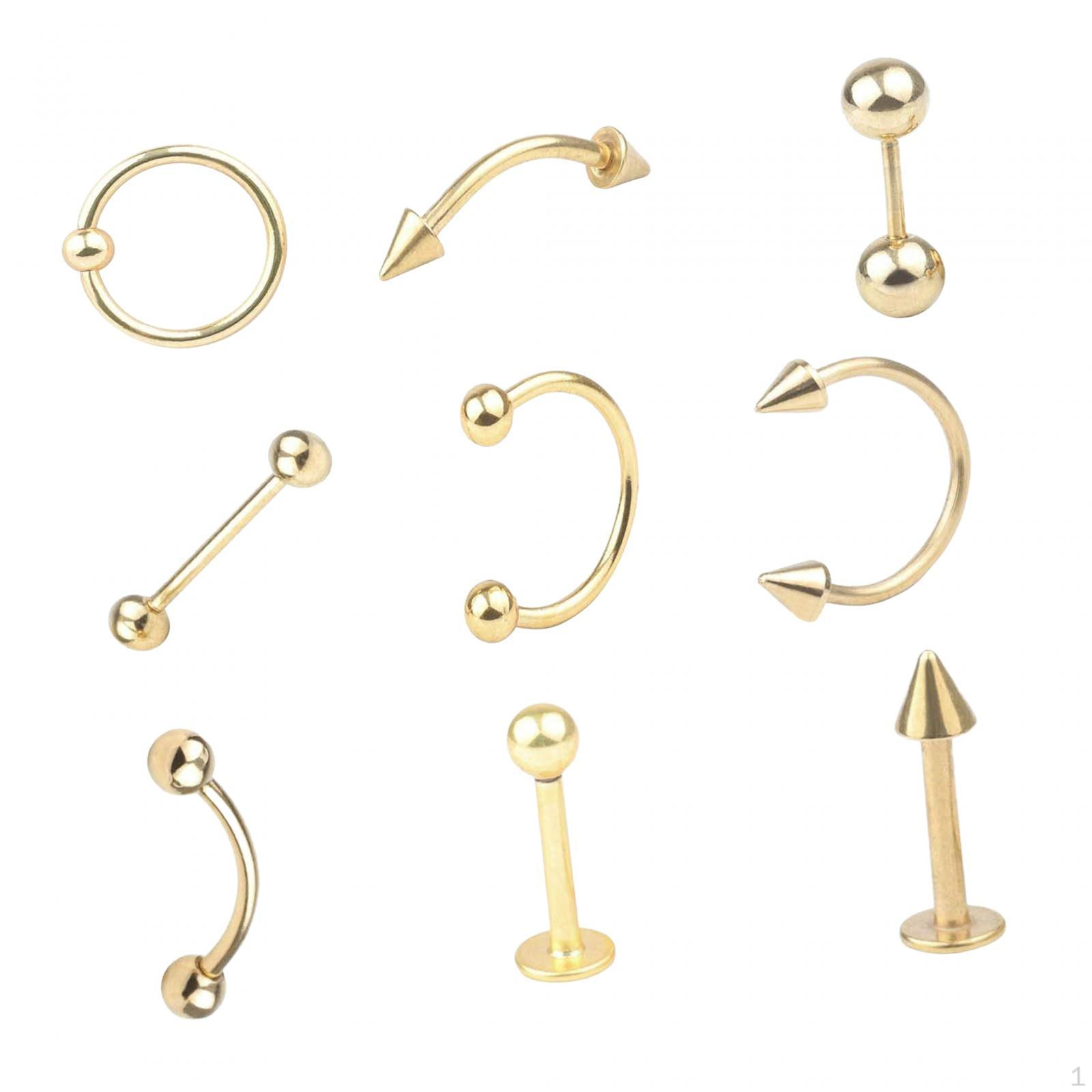 

9 шт. Кольца для пупка болтаются, болтаются с длинным пирсингом пупка