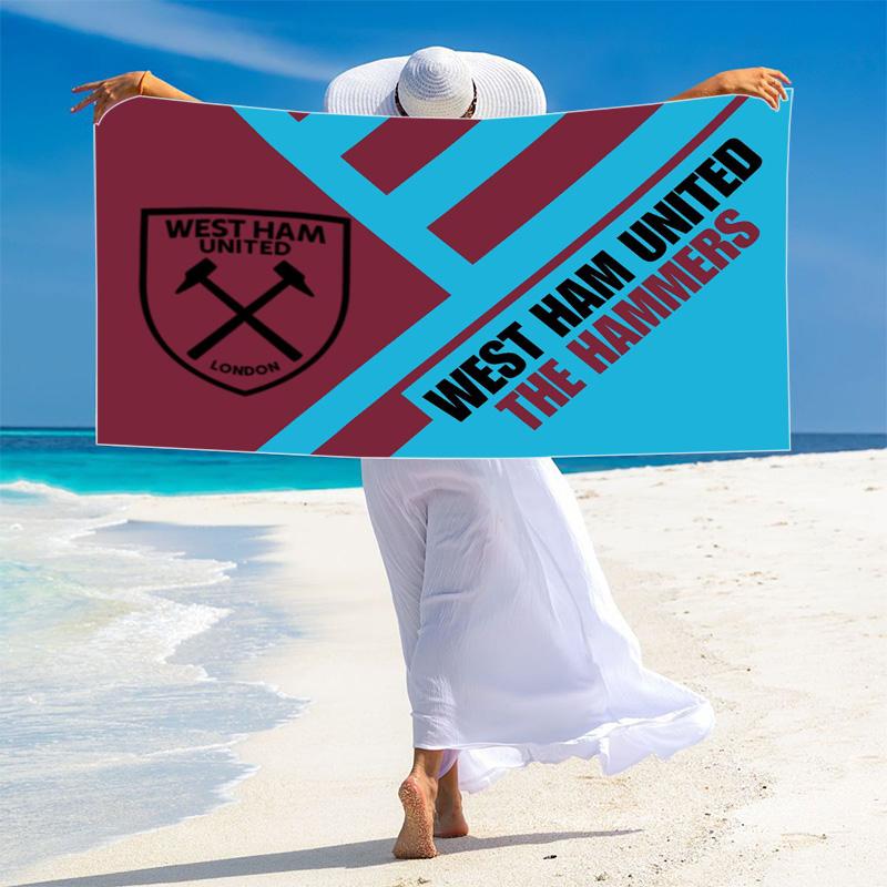 West Ham United FC Print Beach Towel, Large Soft Quick Dry Towel for Beach Camping Swimming