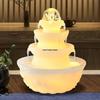 Eight Directions Wealth Wheel Crystal Ball: Rotating Water Ornament with Beads and Light - Luxury Opening Gift.