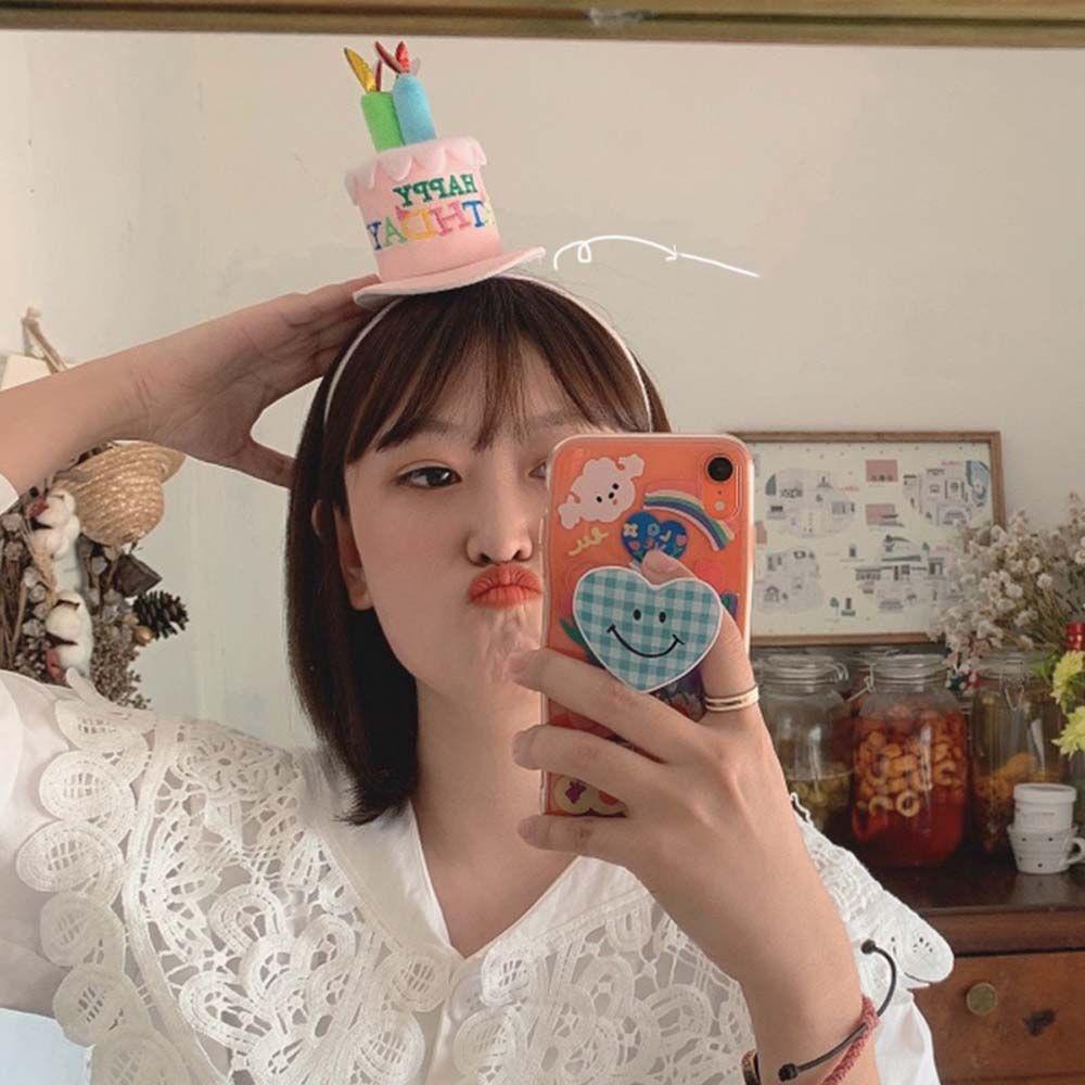 Pink Birthday Party Happy Birthday Headband Hair Hoop Birthday Cake Headband Birthday Decoration