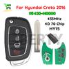Flip Car Remote Control Key 95430-M0000 For Hyundai Creta 2016 433MHz 4D 70 Chip Auto Folding NOT Smart Fob 3 Buttons NO Keyless