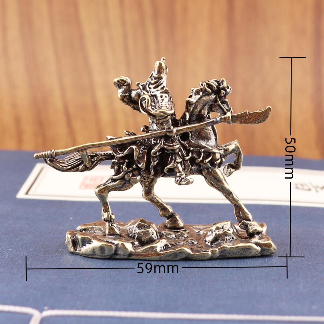 

Латунная статуэтка Гуань Гуна для дома или офиса - Ретро Гуань Ю Чайный питомец Декор