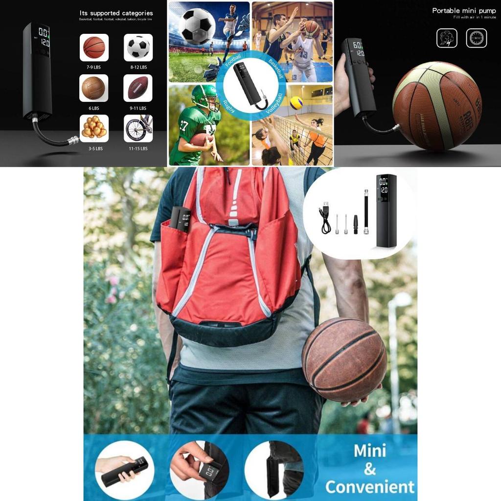 Portable Mini Car Air Pump For Wireless Tire Inflation With Built-in Led Light And Usb Charging