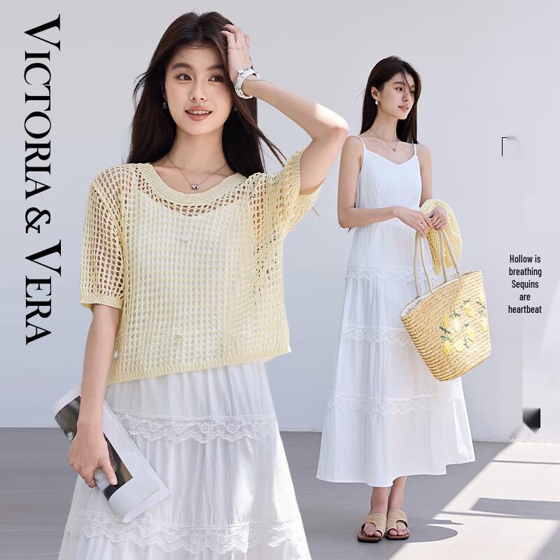 

VICTORIA&VERA Women s Sequin Knit Cardigan & Dress Set M