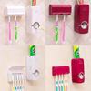 Automatic Toothpaste Dispenser And Toothbrush Holder Plastic Bathroom Organizer