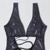 Summer Beach One Piece Swimsuit Bikini Set Women Fashion Holiday Casual Lace-up Sexy Backless Bikini Woman Solid Tight Fit Lady Swimsuit Suit 24337
