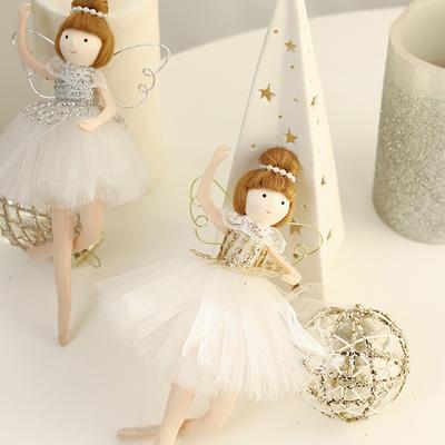 Ballerina Christmas Ornament Ballet Girl Dancing with Wing And Tulle Skirt Xmas Tree Hanging Decorations for Holiday Home Party Decor