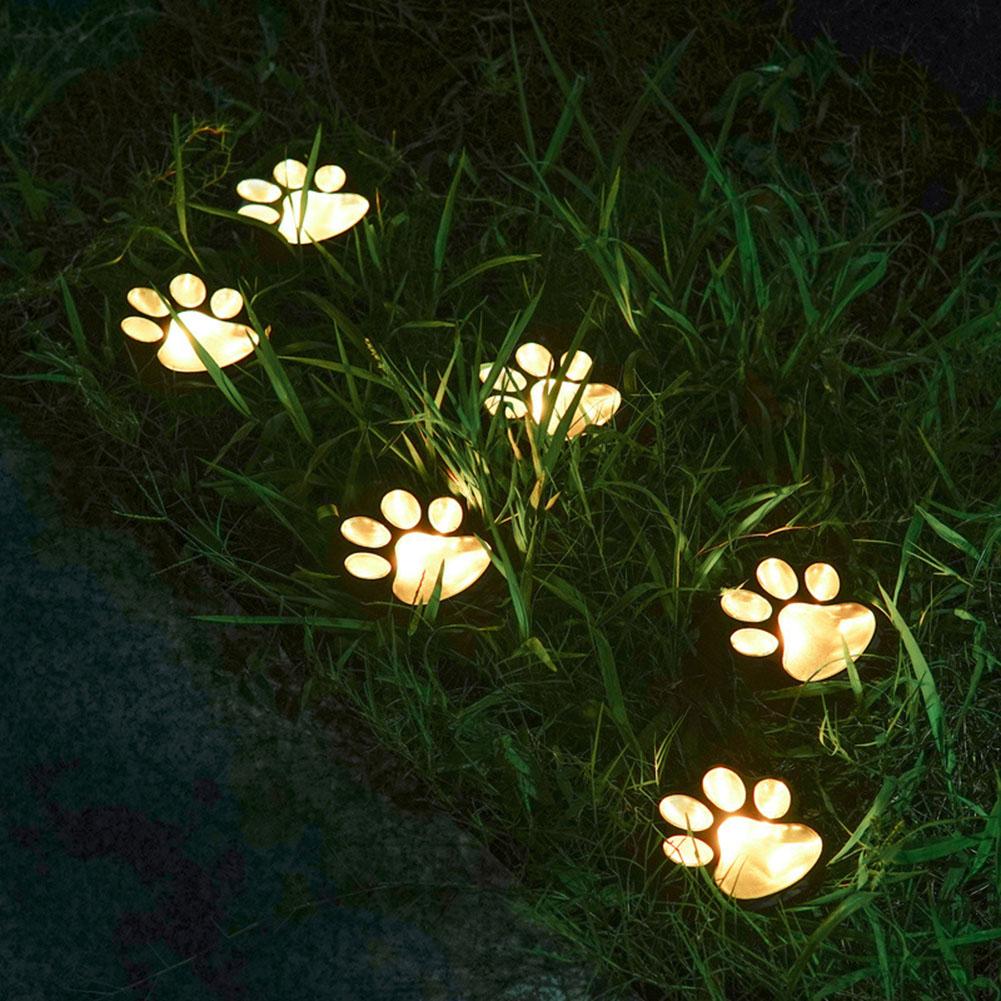 All-Weather Resistant Paw Print Outdoor Lights Solar Garden Lights