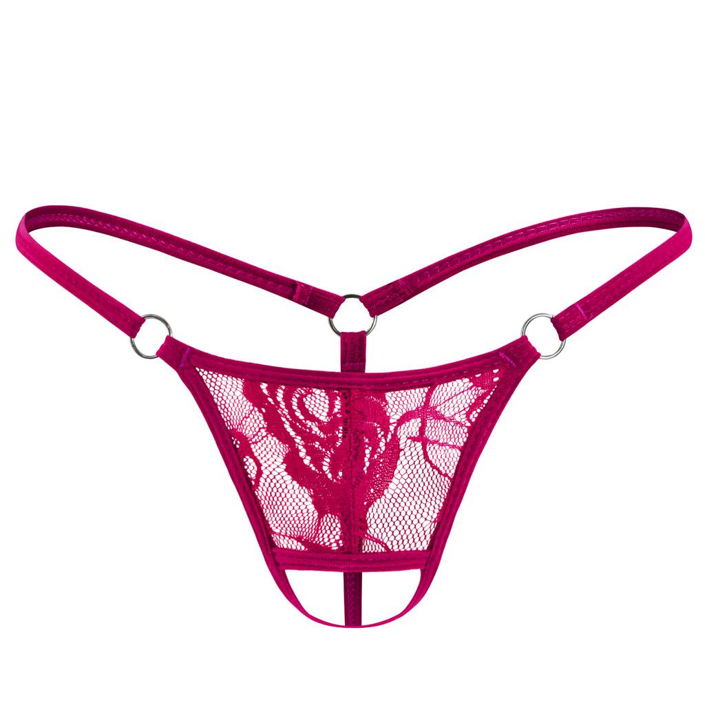 Mens Open Front Lace Thongs Low Rise Spaghetti Strap G-String See Through Lingerie Underwear Sissy Panties Penis Hole Underpant