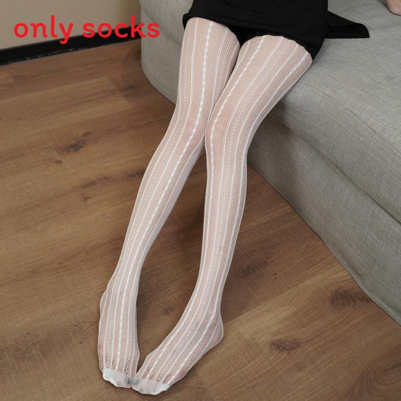 Nylon Mesh Stockings For Women With Hollow Pattern Summer Thigh Highs