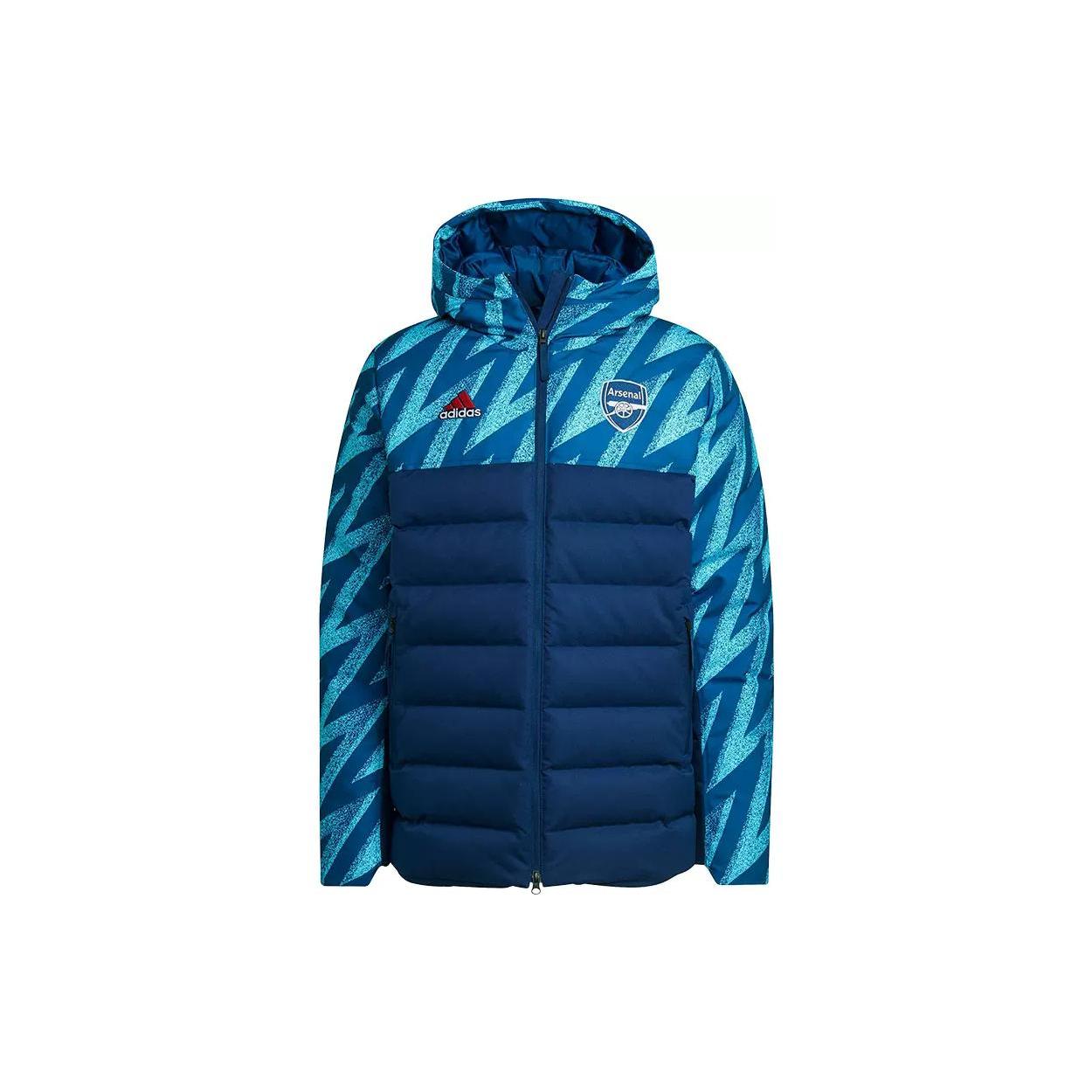 Мужские пуховики Adidas Синие С капюшоном Умеренные Другие GR4230 M