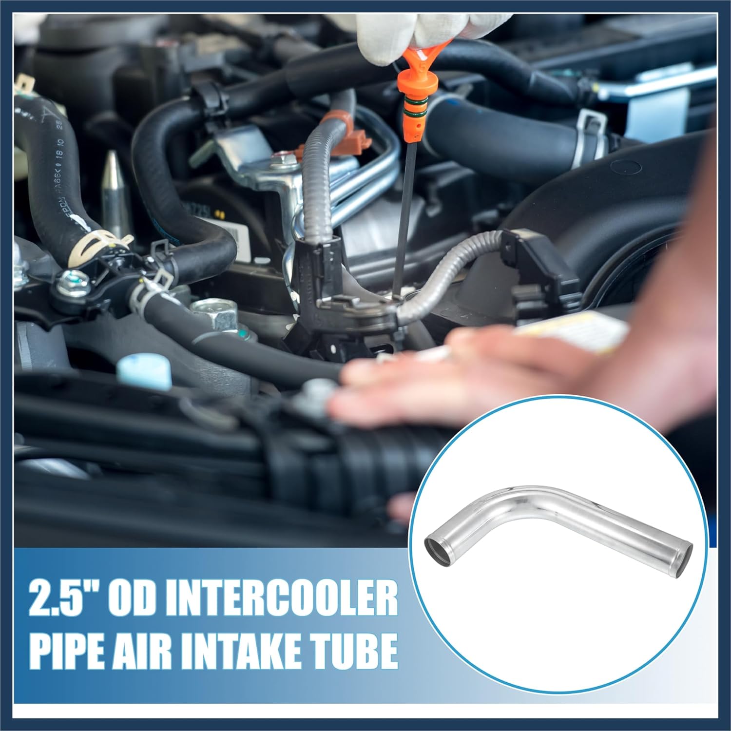 

Universal 90 Degree L Shape Bend Elbow Intercooler Pipe Air Intake Tube 2.5 OD 63mm OD 500mm 19.69 Length Intercooler Pipe Aluminum Alloy Stylish