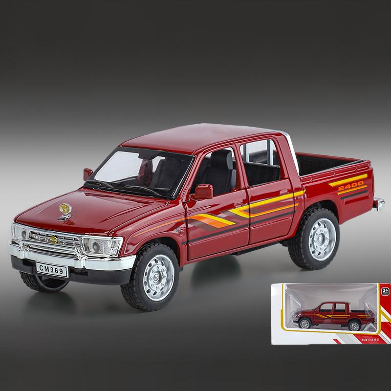 

1/32 Scale Toyota Hilux Off Road Pickup Truck Alloy Metal Diecast Model Sound & Light Series Children s Toy Kids Birthday Gift красный