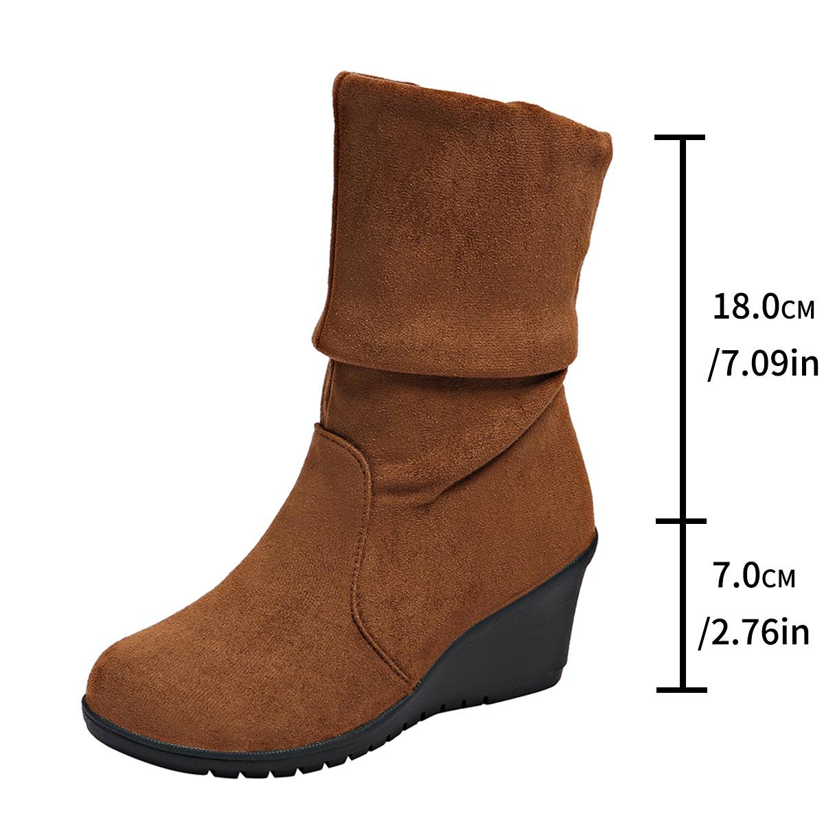 

Женские ботинки Новые Большого размера На танкетке С круглым носком Женские ботильоны на танкетке Модные Облегающие ботинки Женские ботинки Мартин 42