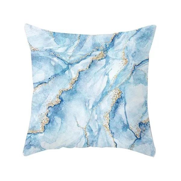 Modern Navy Blue Geometric Cushion Cover Nordic Abstract Marble Throw Pillow Case For Sofa Living Room Home Decor 40X40Cm