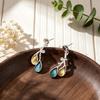 Popular Double Water Drop Hand Painted Enamel Color Earrings Diamond Alloy Earrings Daily Versatile Personality Temperament Earrings