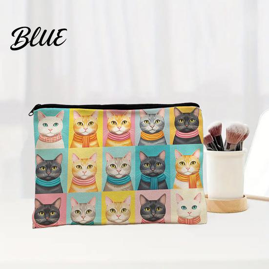 Durable Stitched Bag Cat Printed Storage Bag with Smooth Zipper