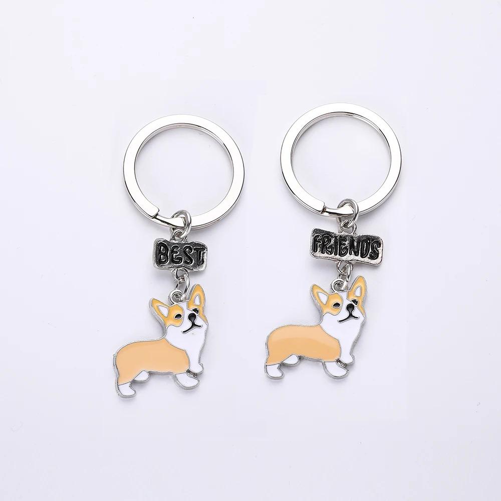 NOVO Chaveiro de Cachorro Welsh Corgi Fofo para Mulheres Bolsa Pingente Chaveiro Chaveiro Porta-chaves Masculino Porta-chaves de Carro Charme Jóias EU AMO PRESENTES DE CÃES