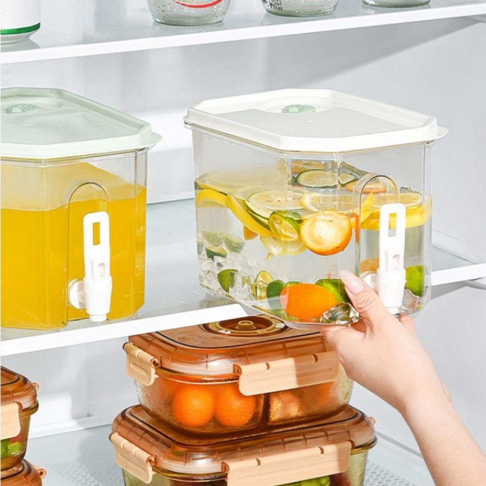 3.5L Cold Water Bucket Summer Dispenser Water Kettle Refrigerator Jug  Fruit Juice Drink Container