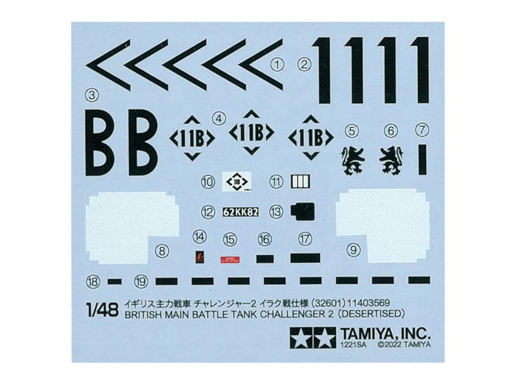 Tamiya Military Miniature Series 101 British Main Battle Tank Challenger II Iraq War Version Plastic Model Kit 32601 Molded Color 1/48 No.