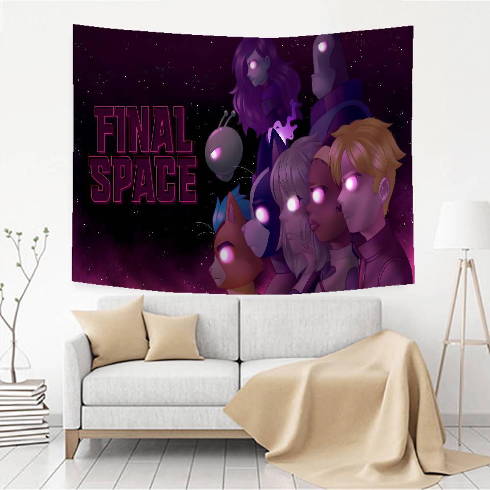 FFinal Space Anime Anime Tapestry Hanging Tarot Hippie Wall Rugs Dorm Home Decor