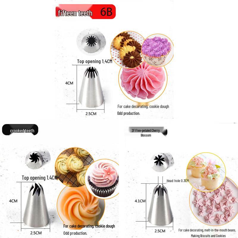 Zhaoran Serrated Piping Nozzle Set