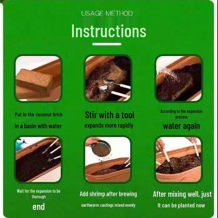 Universal Coconut Coir Soil for Planting - Coarse Coconut Shell Blocks for Flowers and Vegetables