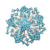 Brooch Pin Anti-rust Silver Plated Brooch Rhinestone Round Blossom Flower Breastpin for Dating Wedding Party