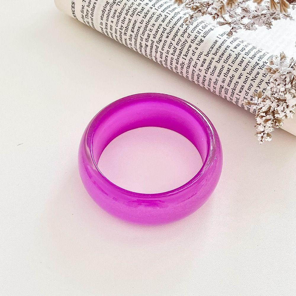 Bright Color Chunky Bangles Round Resin Bracelets New Lady's Bracelet  Gifts
