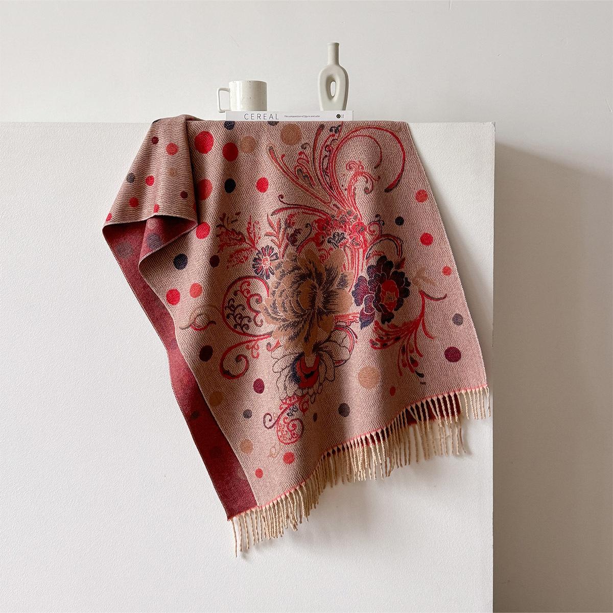 

Новые шарфы с растительным цветочным узором, имитация кашемира, с кисточками, теплый шарф, накидка с характером для женщины, роскошная длинная шаль, кашне, хиджаб 65x200cm