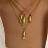 Elegant Adjustable Fish Pendant Necklace Set Sturdy Stainless Steel Chain Jewelry for Women Beach Party Casual Wear