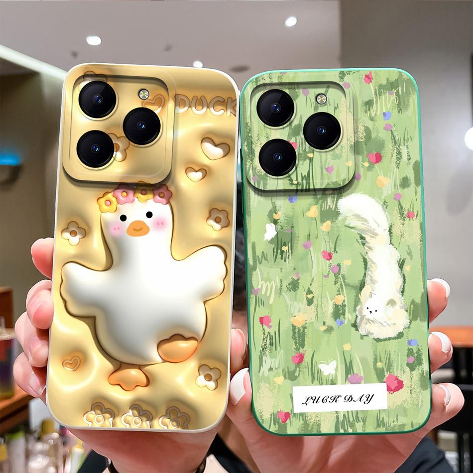 Case For Realme C61 C63 Cute Girl Phone Covers For Realme C 61 Camera Protection Liquid Silicone Anti Drop Soft Back Cover Capa