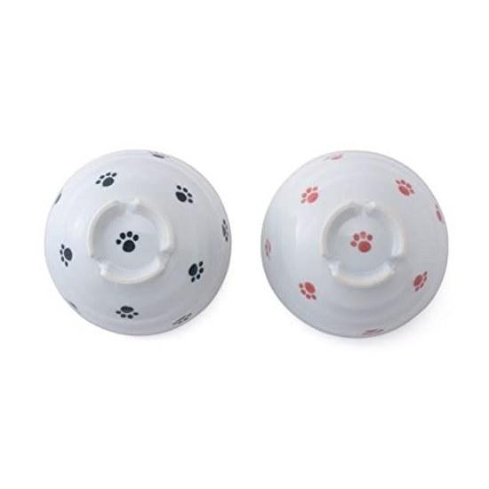 Nishinippon Toki Arita-yaki Footprint Cat Draining Rice Bowl Red 1 piece Tableware Drainage Cute