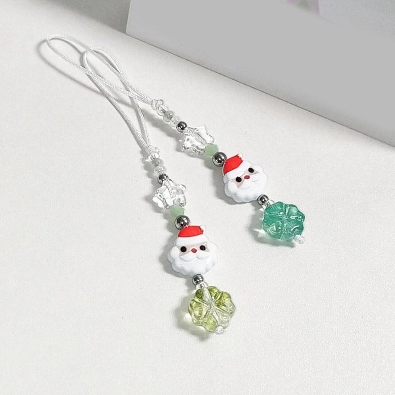 Christmas Keychain Detachable Snowman Snowflake Phone Lanyard for Fashion Lovers