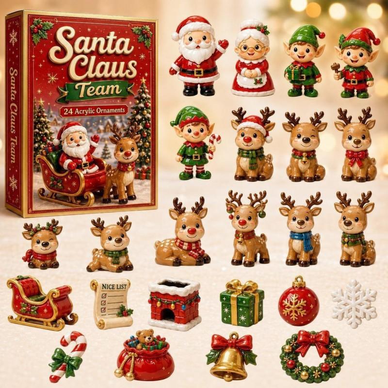 2026 Christmas Advent Calendar Blind Box Figures Holiday Decor Collectible Ornament Set