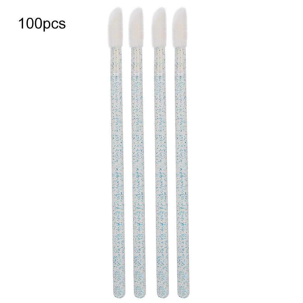 

100pcs Disposable Lip Brush Eyelash Cleaning Cotton Swab Lash Mousse Brush Makeup Tool