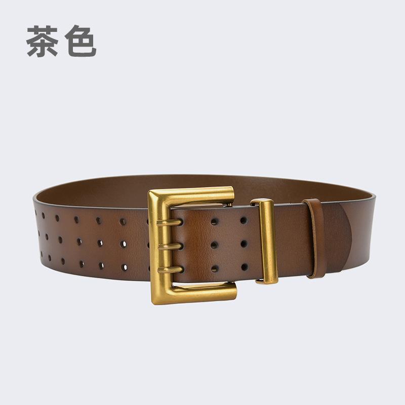 

Четыре сезона в наличии трехрядный ремень с пряжкой супер широкий пальто широкий пояс индивидуальный игольчатый пряжка украшение модный женский ремень 105cm