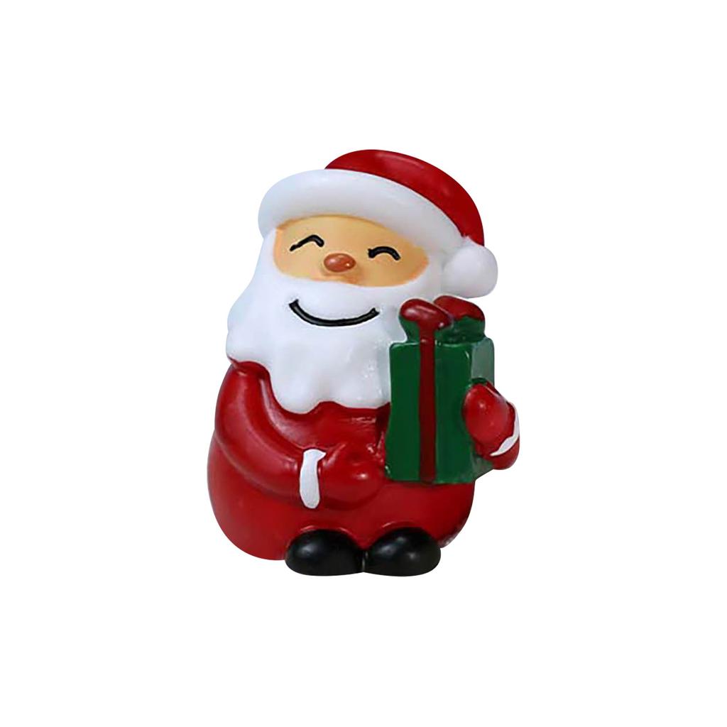 Christmas Miniature Ornament New Style Santa Snowman Figurine Home Decor Resin Craft Micro Landscape Christmas Scene Decoration