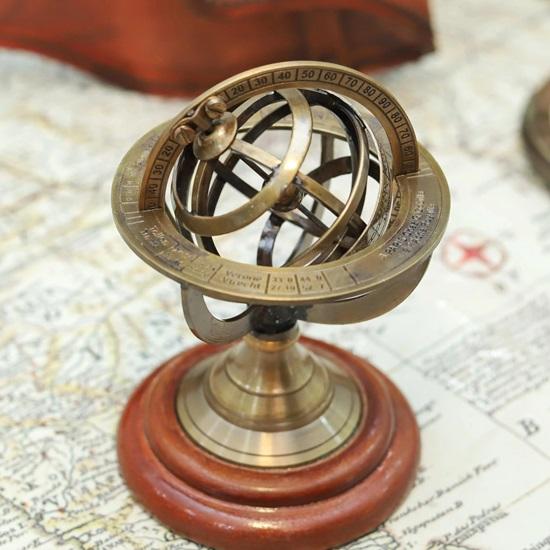 12,7 cm Tierkreis Armillarsphäre Globus Messing Astrologischer Globus Schreibtischdeko, Himmelsmodell, Astrologie Geschenk