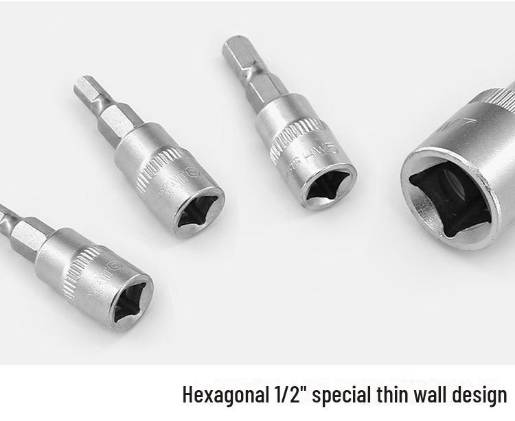 YATO 1/2" Hex Screwdriver Socket Set, S2 Batch Head, Chrome Vanadium Steel