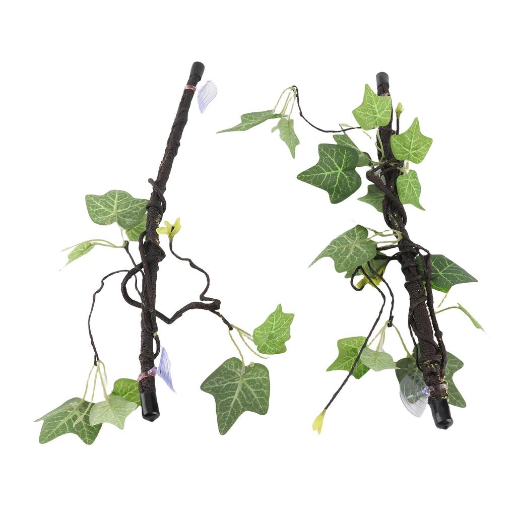 Reptile Corner Branch Terrarium Plant Decoration with Suction Cups for Amphibian Lizard Snake Climbing