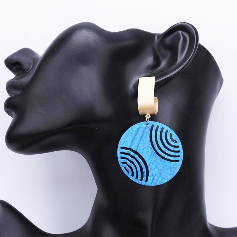 Big Statement Earrings Red Black White Gold Round Circle Oval Geometric Earrings for Women Punk Metal Earring Boho Jewelry 2020