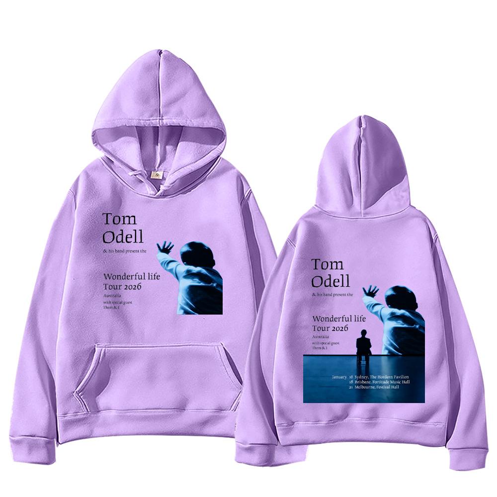 Tom Odell Wonderful LifeTour 2026 Bluzy Moda Hip-hop Bluza z długim rękawem Pulower Jesień Zima Unisex Streetwear