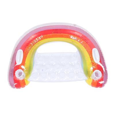 Rainbow Inflatable Chair Float U Seat Inflatable Single Person Swimming Pool Floating Raft Lounger