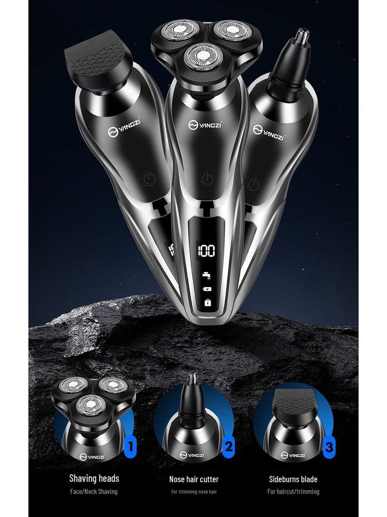 Yangzi Mini Electric Shaver for Men - Small Beard Trimmer, Super Clean Steel Cutter.