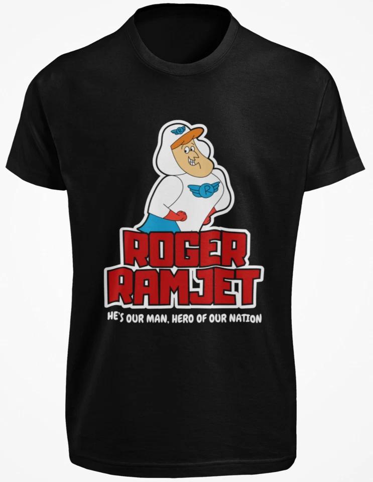 Roger Ramjet T SHIRT S-3XL He s Our Man Hero Of Our Nation Cartoon NEW GIFT TEE 4XL